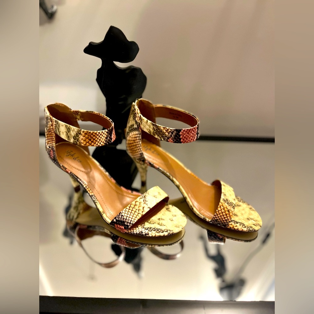 Style & Co Ankle Strap Snakeskin High Heel